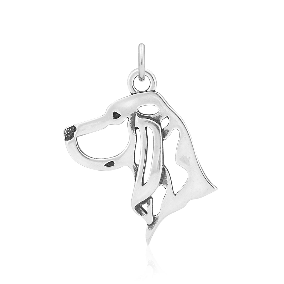 Black and Tan Coonhound Necklace in Sterling Silver