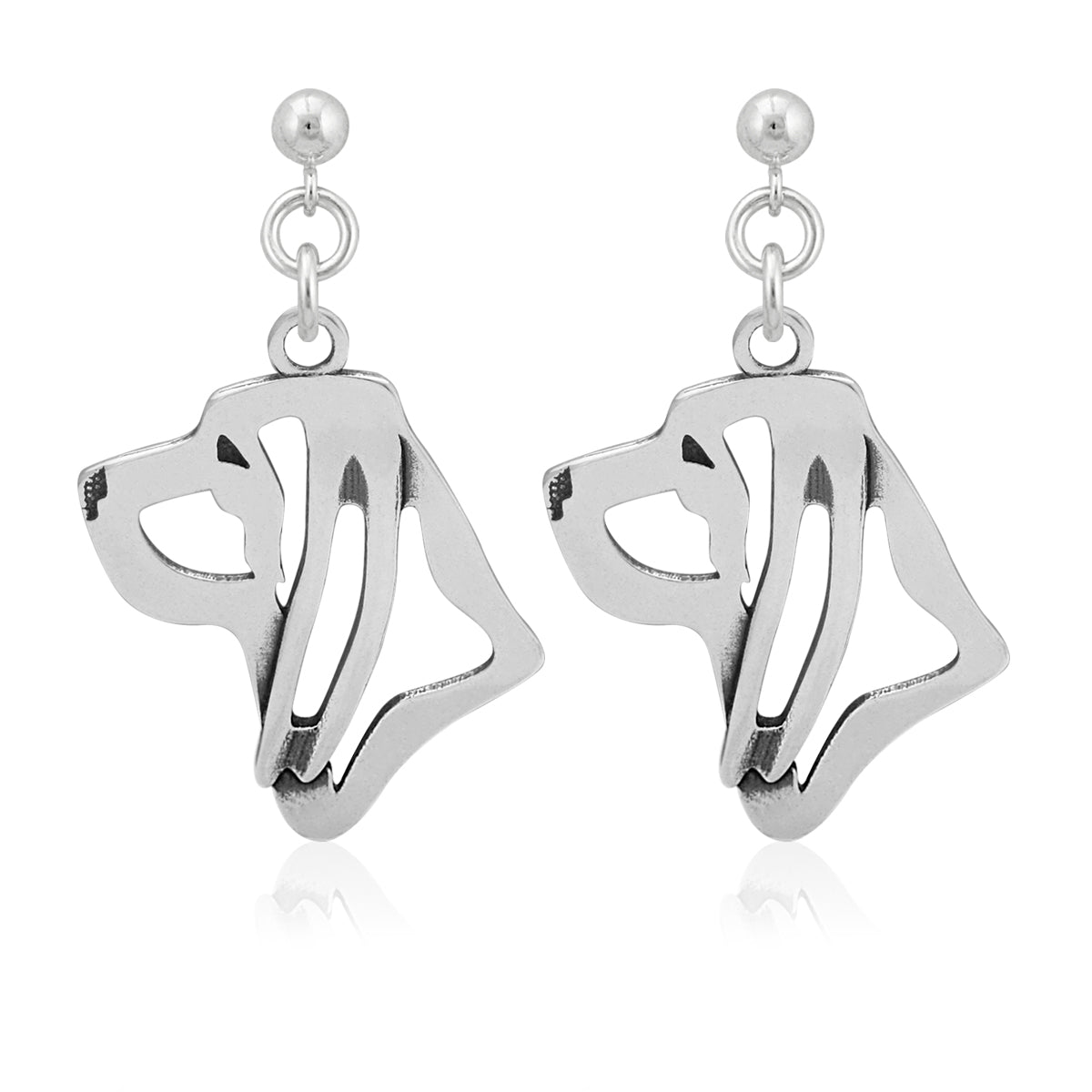 Bloodhound Earrings in Sterling Silver