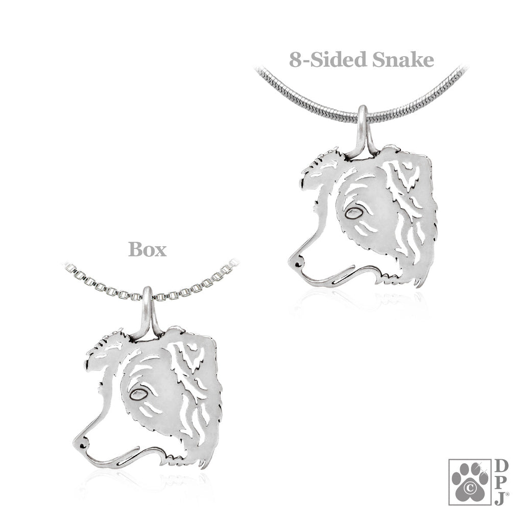 Border Collie Necklace in Sterling Silver