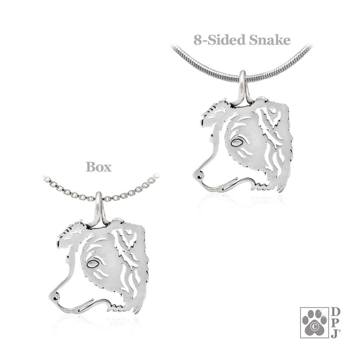 Border Collie Necklace in Sterling Silver