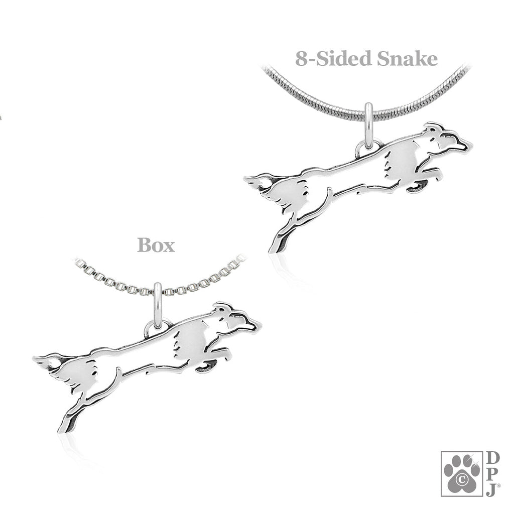 Border Collie Necklace Jewelry in Sterling