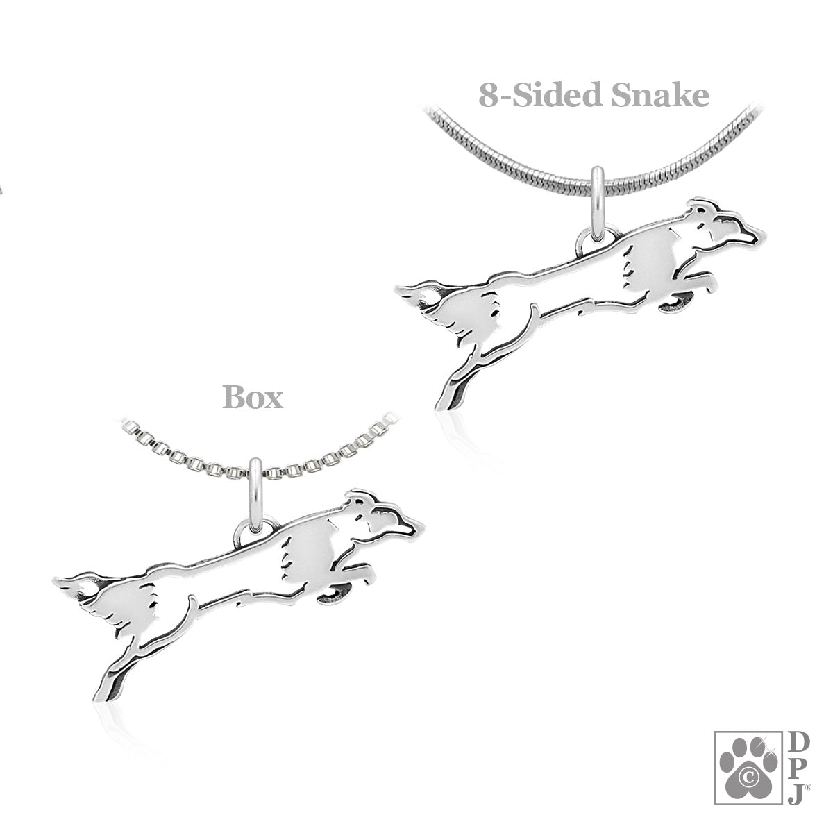 Border Collie Necklace Jewelry in Sterling