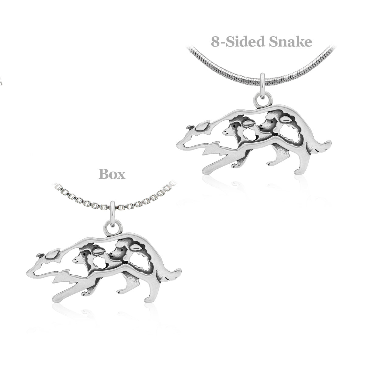 Border Collie Necklace Sterling