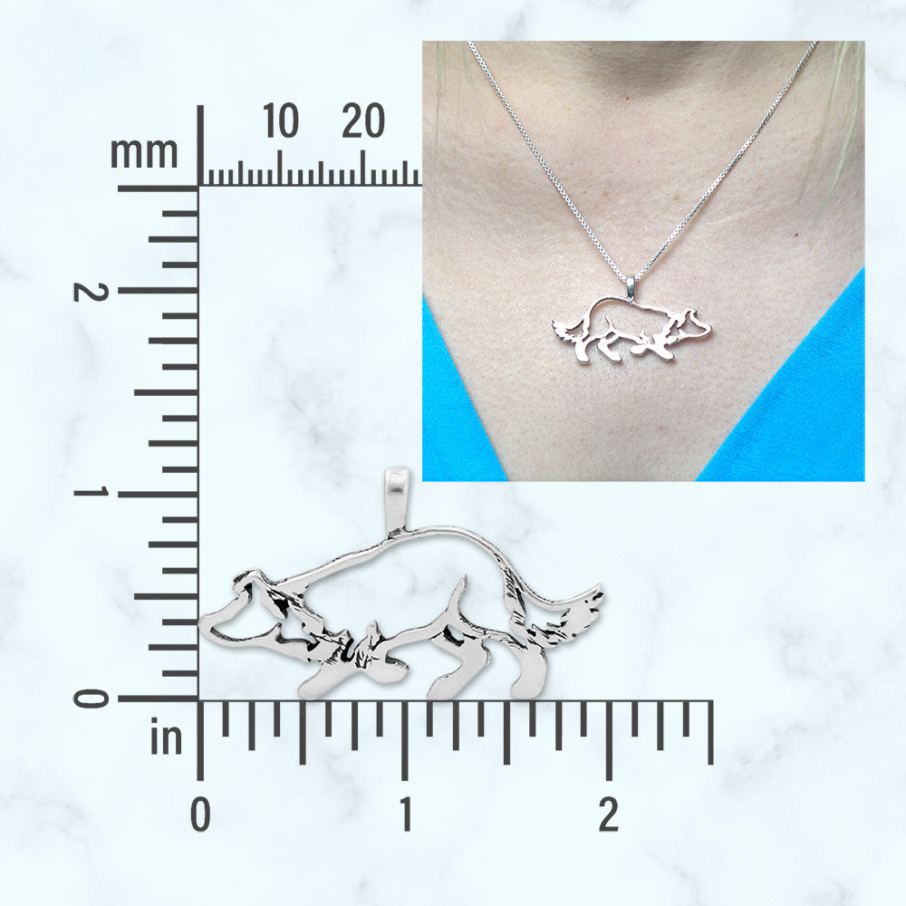 Sterling Silver Border Collie Necklace Jewelry