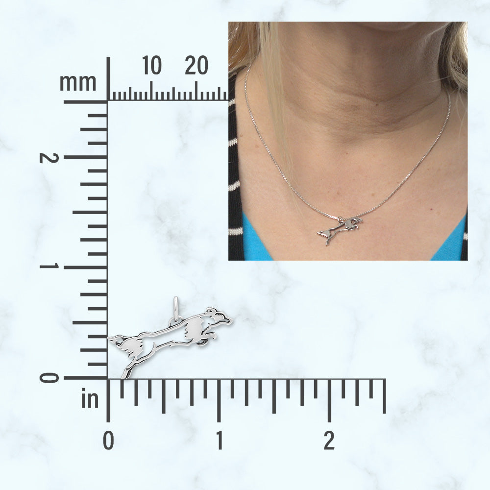 Border Collie Necklace Jewelry in Sterling