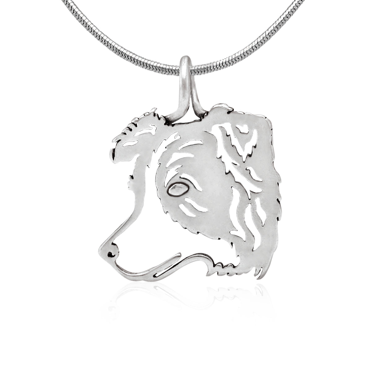 Border Collie Necklace in Sterling Silver