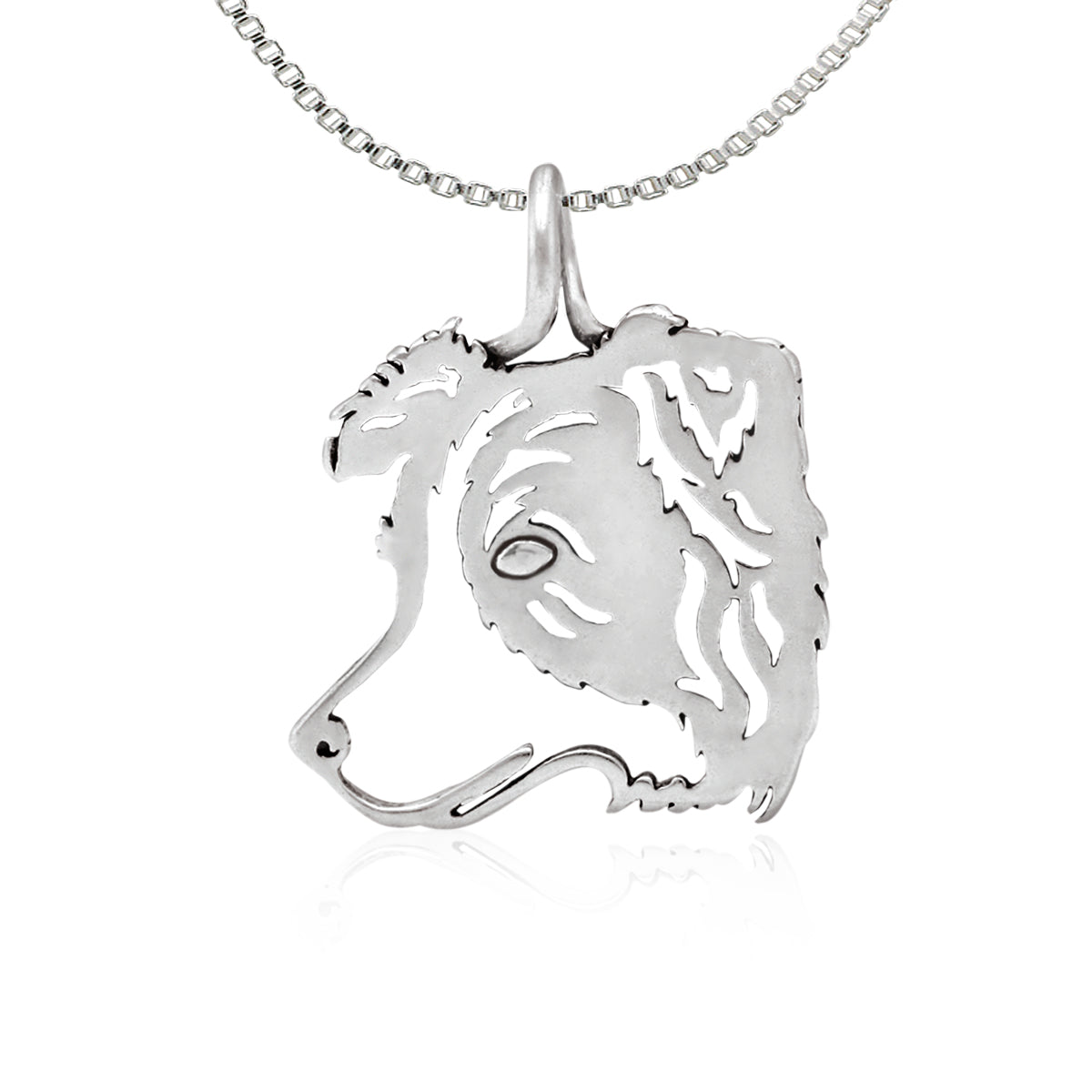 Border Collie Necklace in Sterling Silver