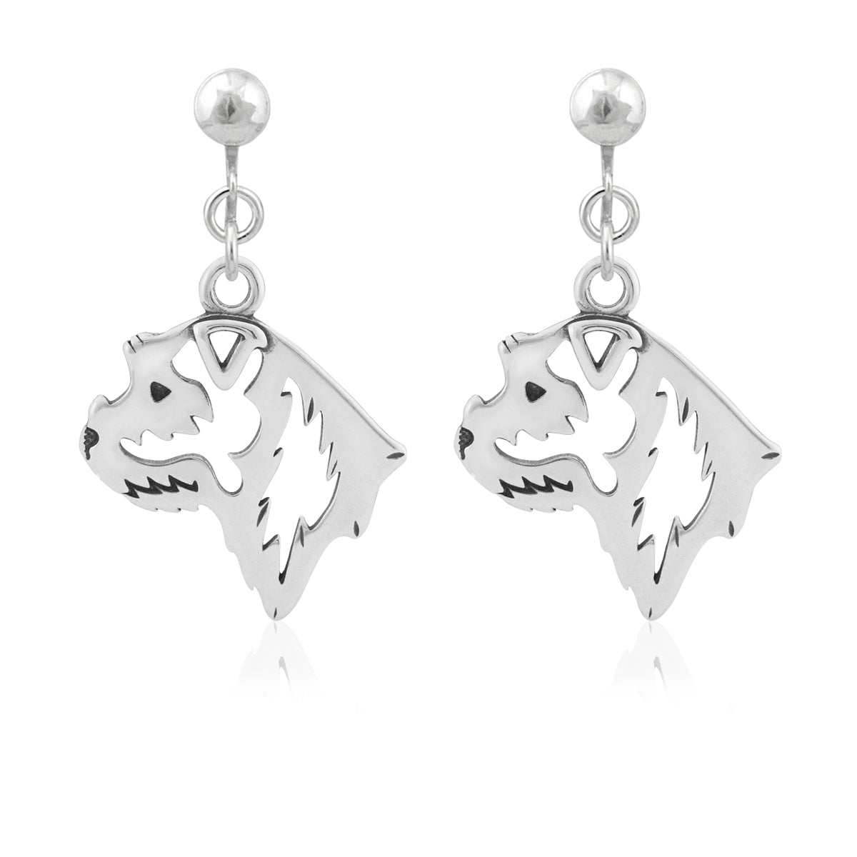Border Terrier Earrings in Sterling Silver