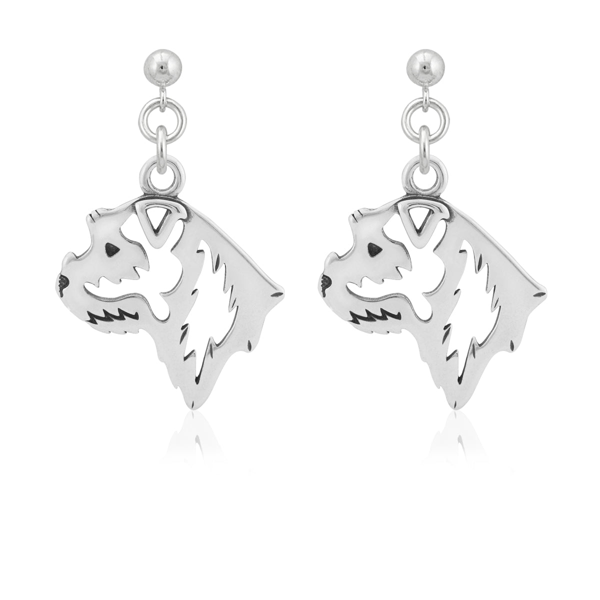 Border Terrier Earrings in Sterling Silver
