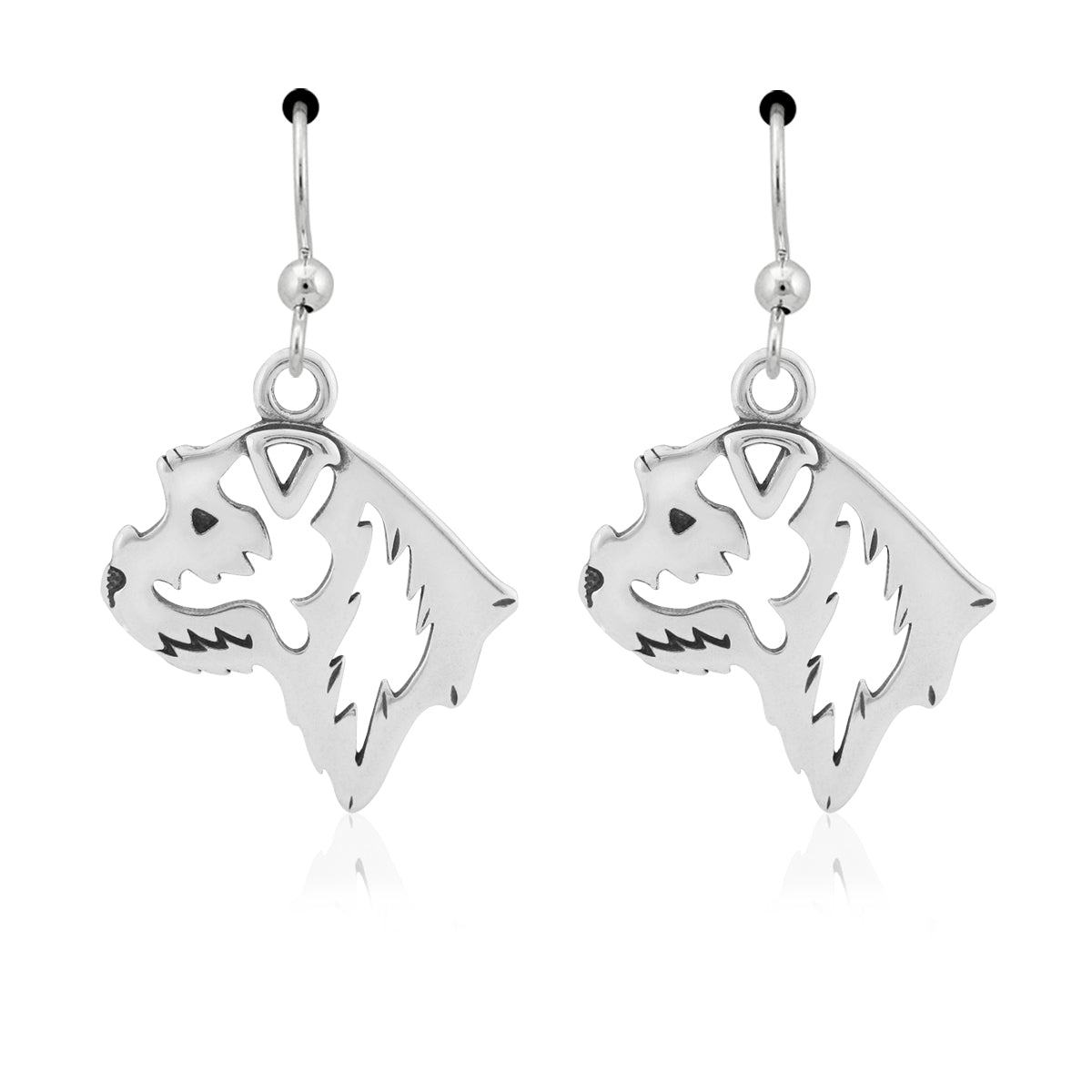 Border Terrier Earrings in Sterling Silver