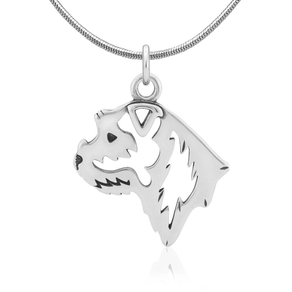 Border Terrier Necklace in Sterling Silver