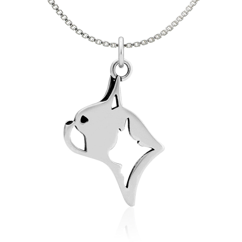 Boston Terrier Necklace in Sterling Silver