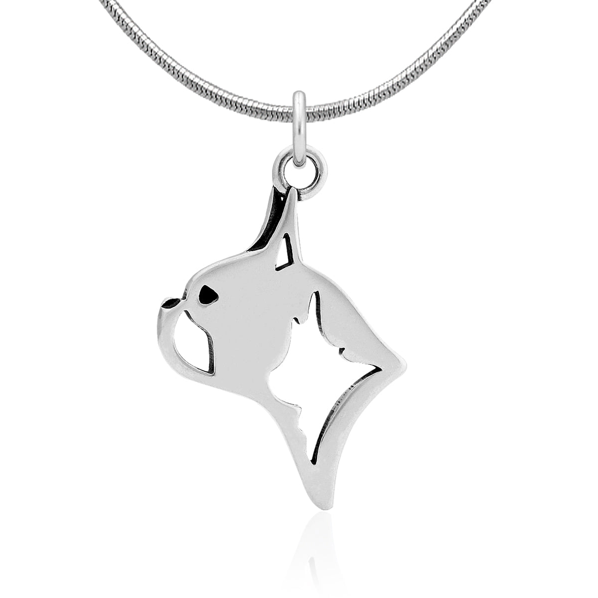 Boston Terrier Necklace in Sterling Silver