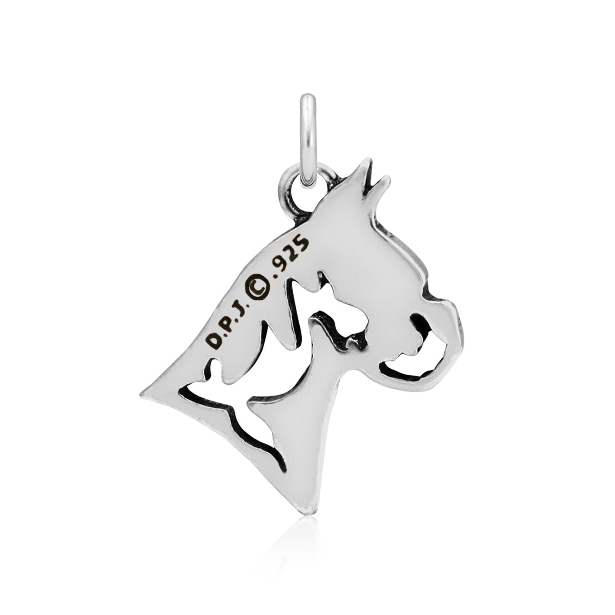 Boxer Necklace in Sterling Silver, Cropped Ears