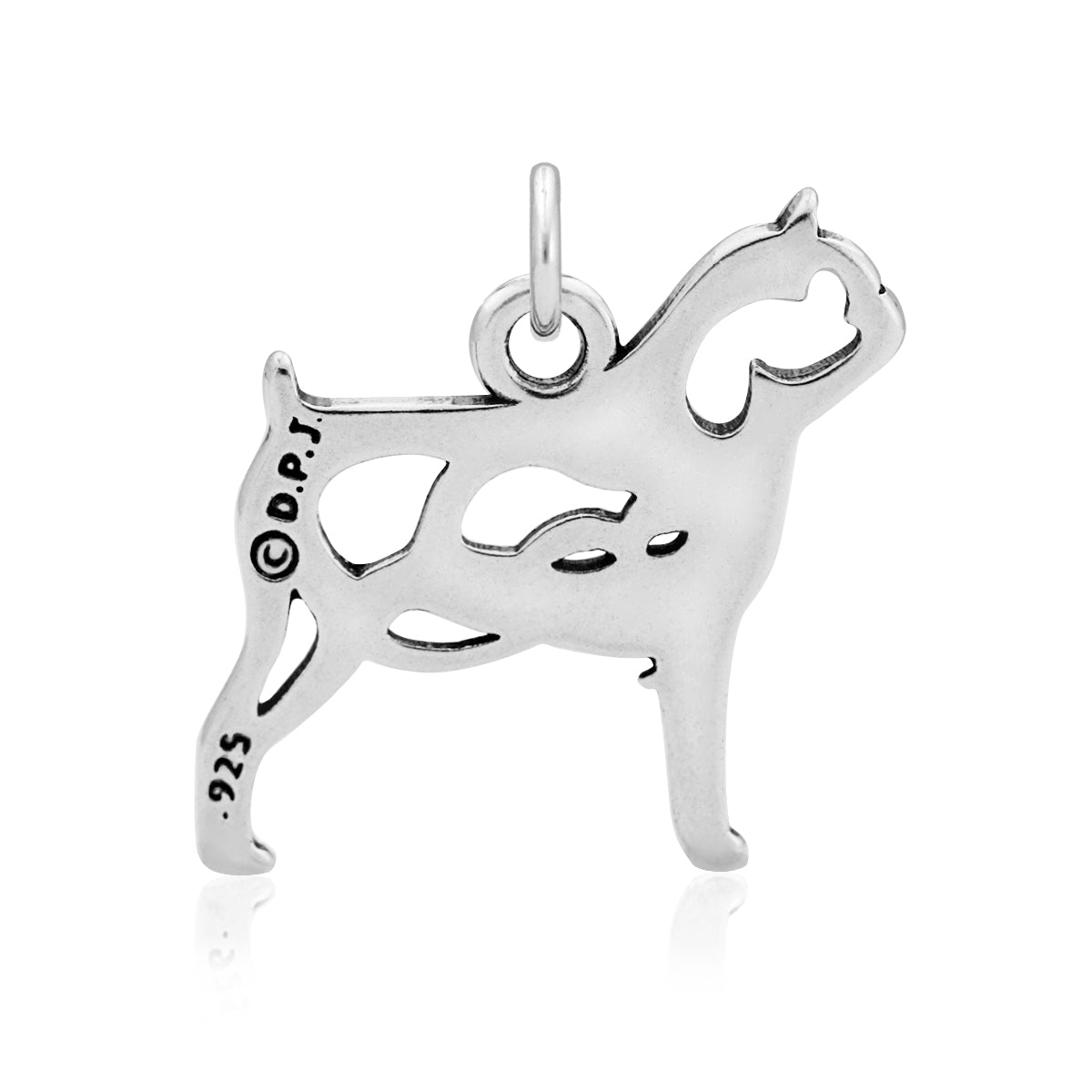 Sterling Silver Brussels Griffon Necklace, Smooth Coat