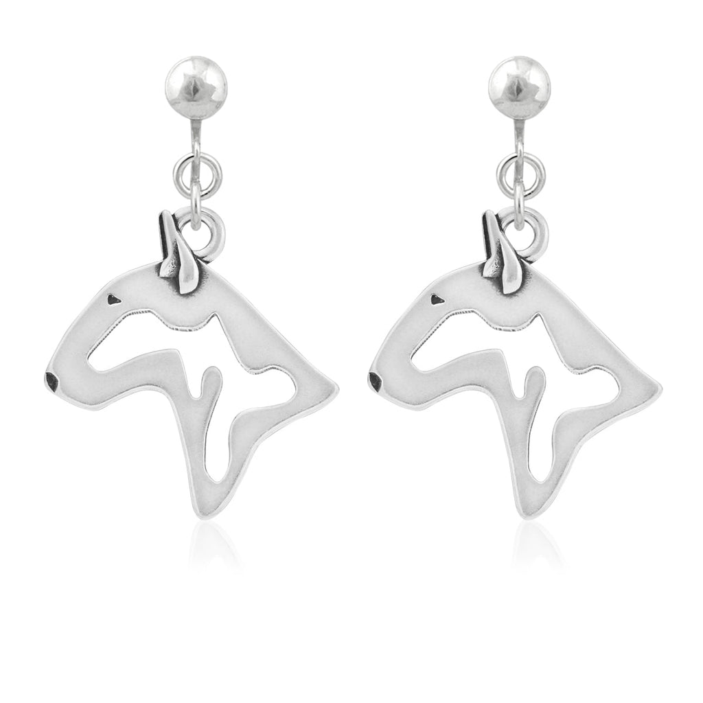 Bull Terrier Earrings in Sterling Silver