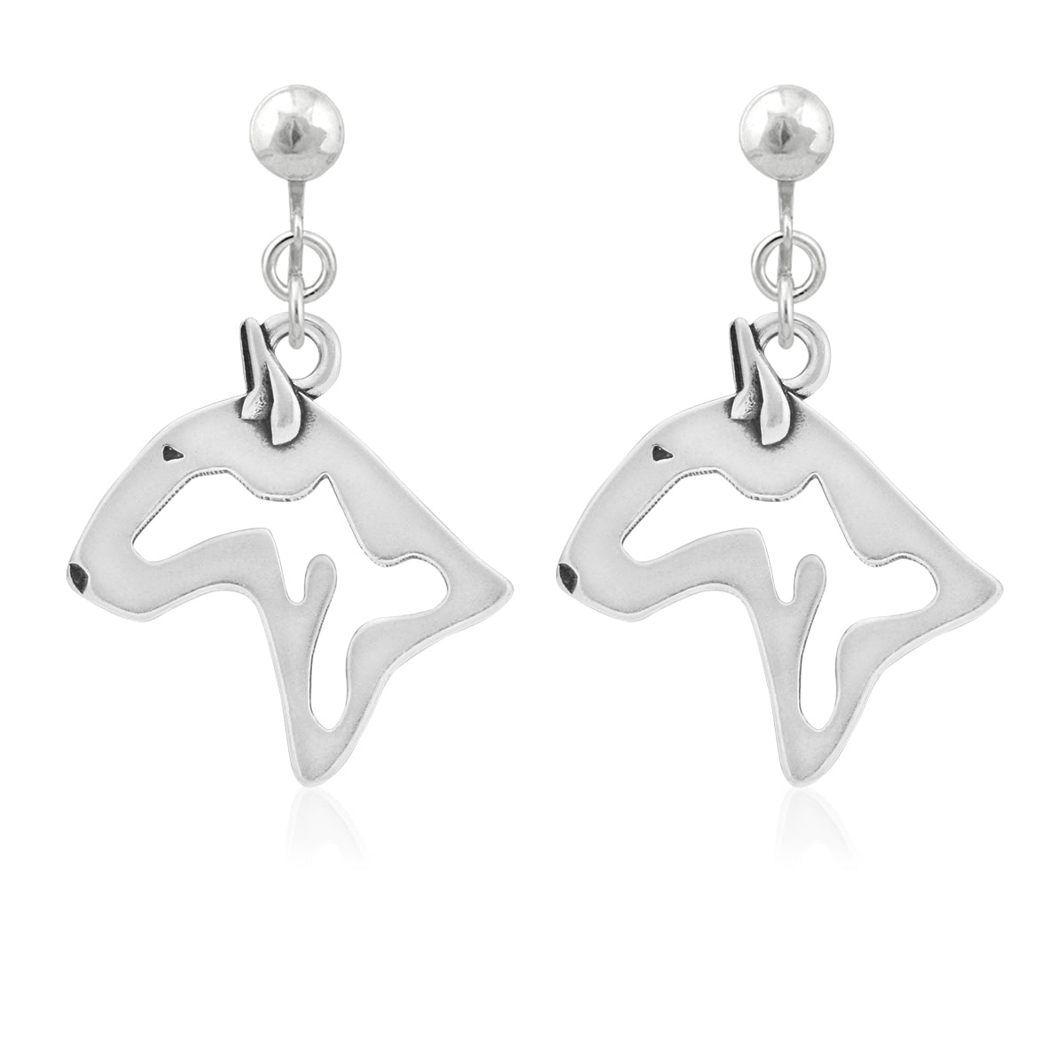 Bull Terrier Earrings in Sterling Silver