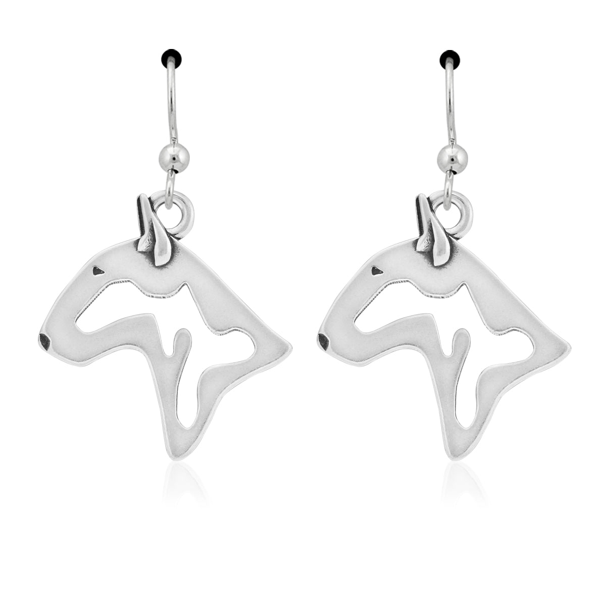 Bull Terrier Earrings in Sterling Silver