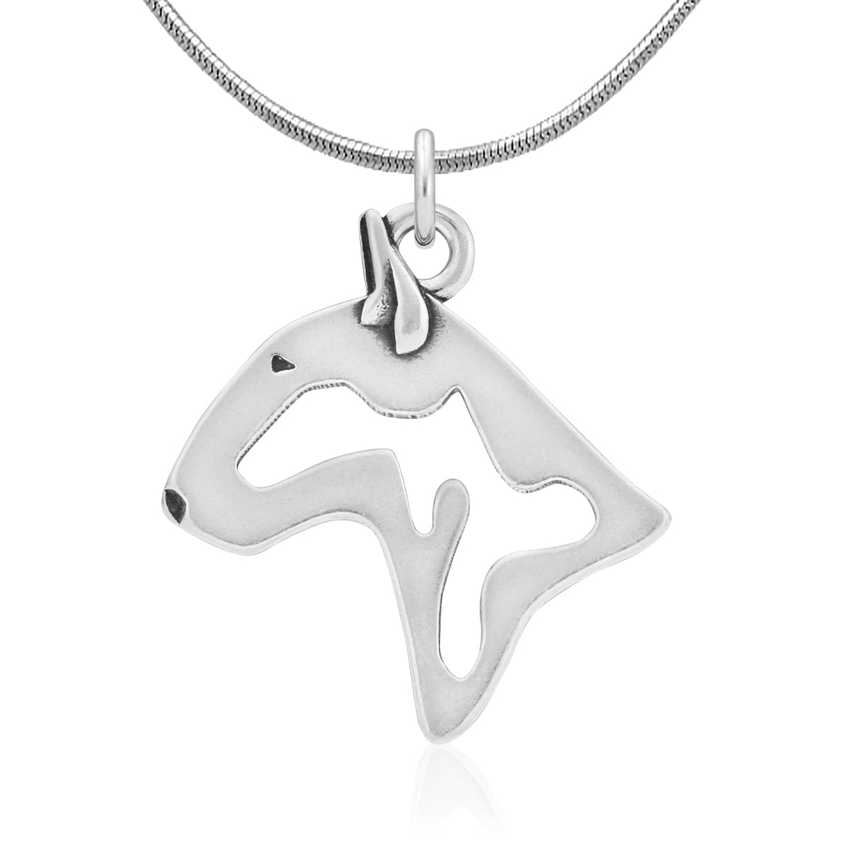 Bull Terrier Necklace in Sterling Silver