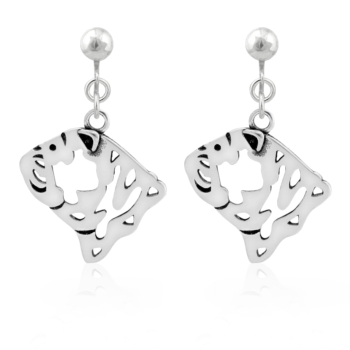 Bulldog Earrings in Sterling Silver