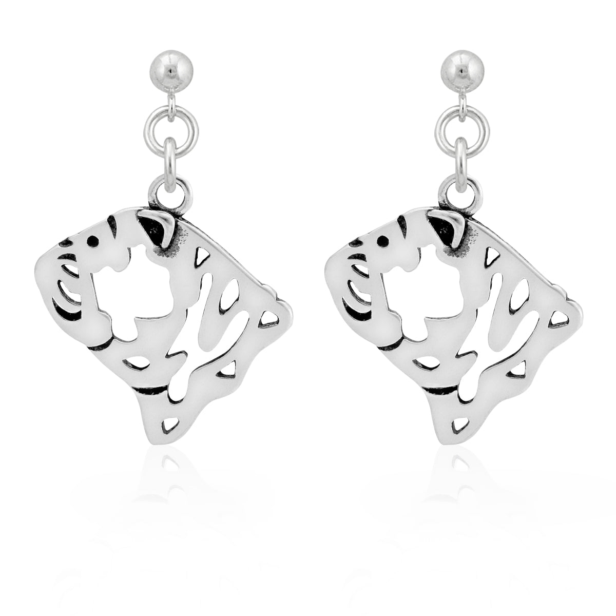 Bulldog Earrings in Sterling Silver