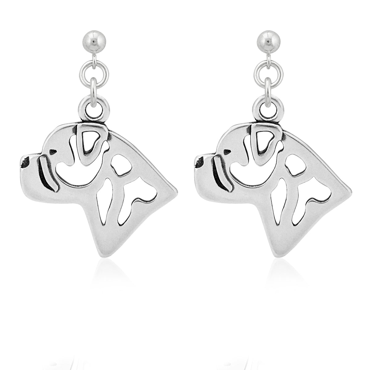 Bullmastiff Earrings in Sterling Silver