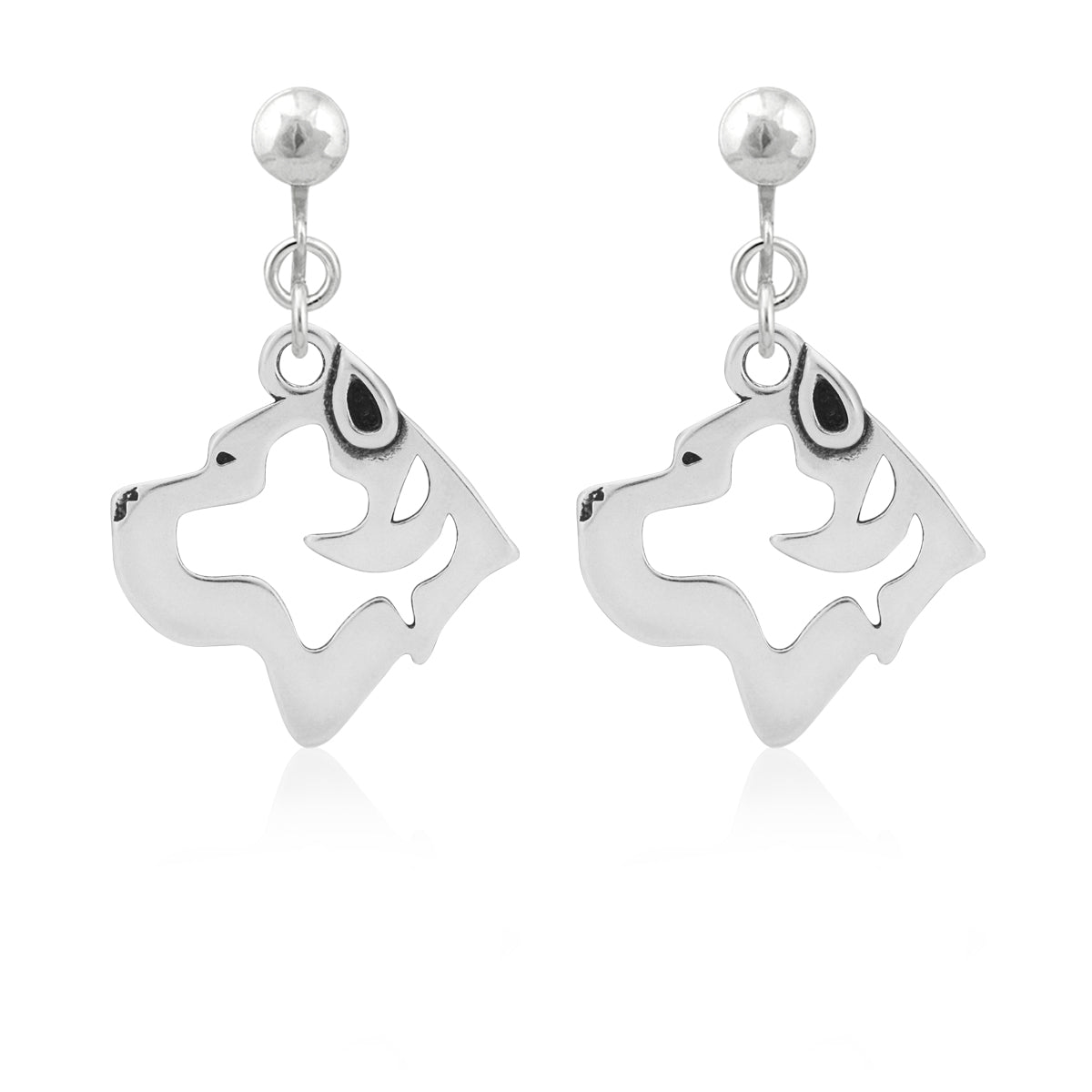 Cane Corso Earrings in Sterling Silver, Cropped Ears