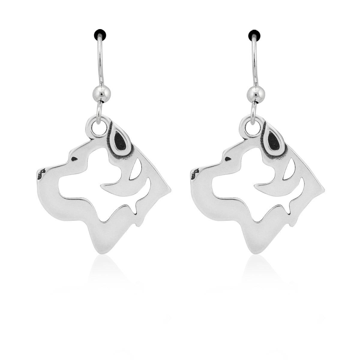 Cane Corso Earrings in Sterling Silver, Cropped Ears