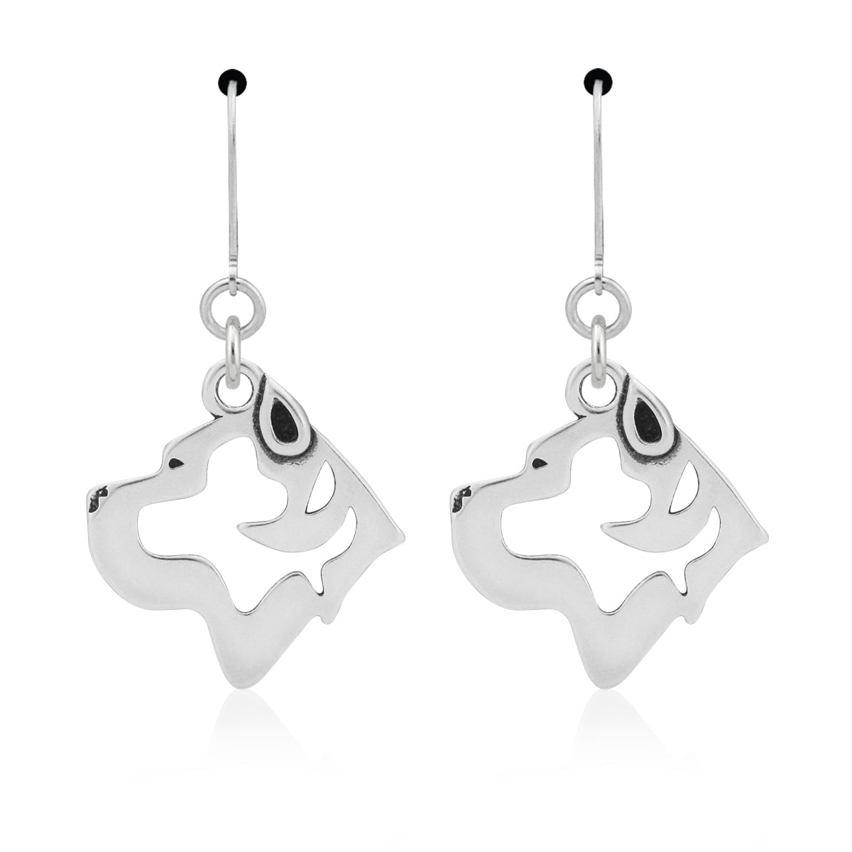 Cane Corso Earrings in Sterling Silver, Cropped Ears