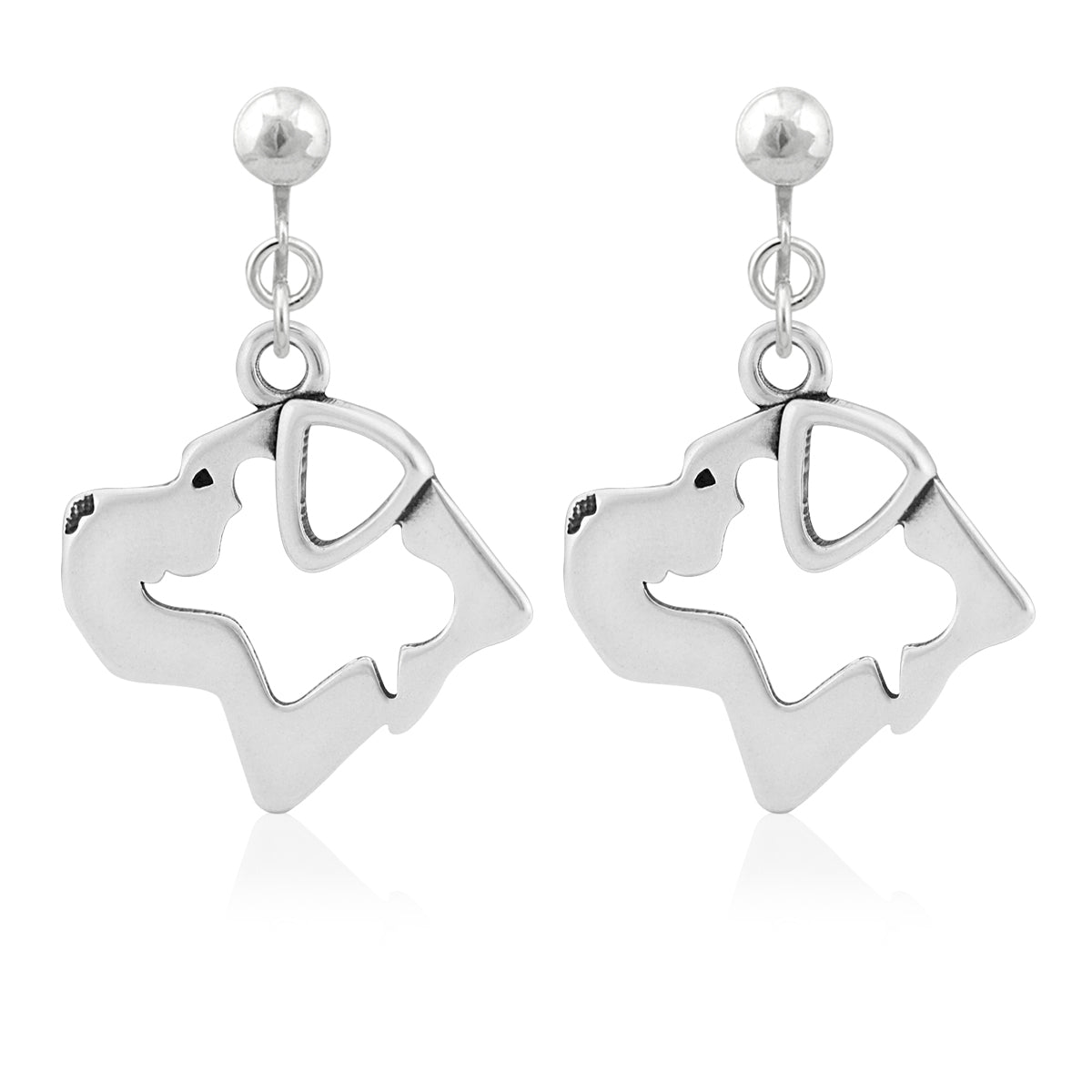 Cane Corso Earrings in Sterling Silver, Natural Ears