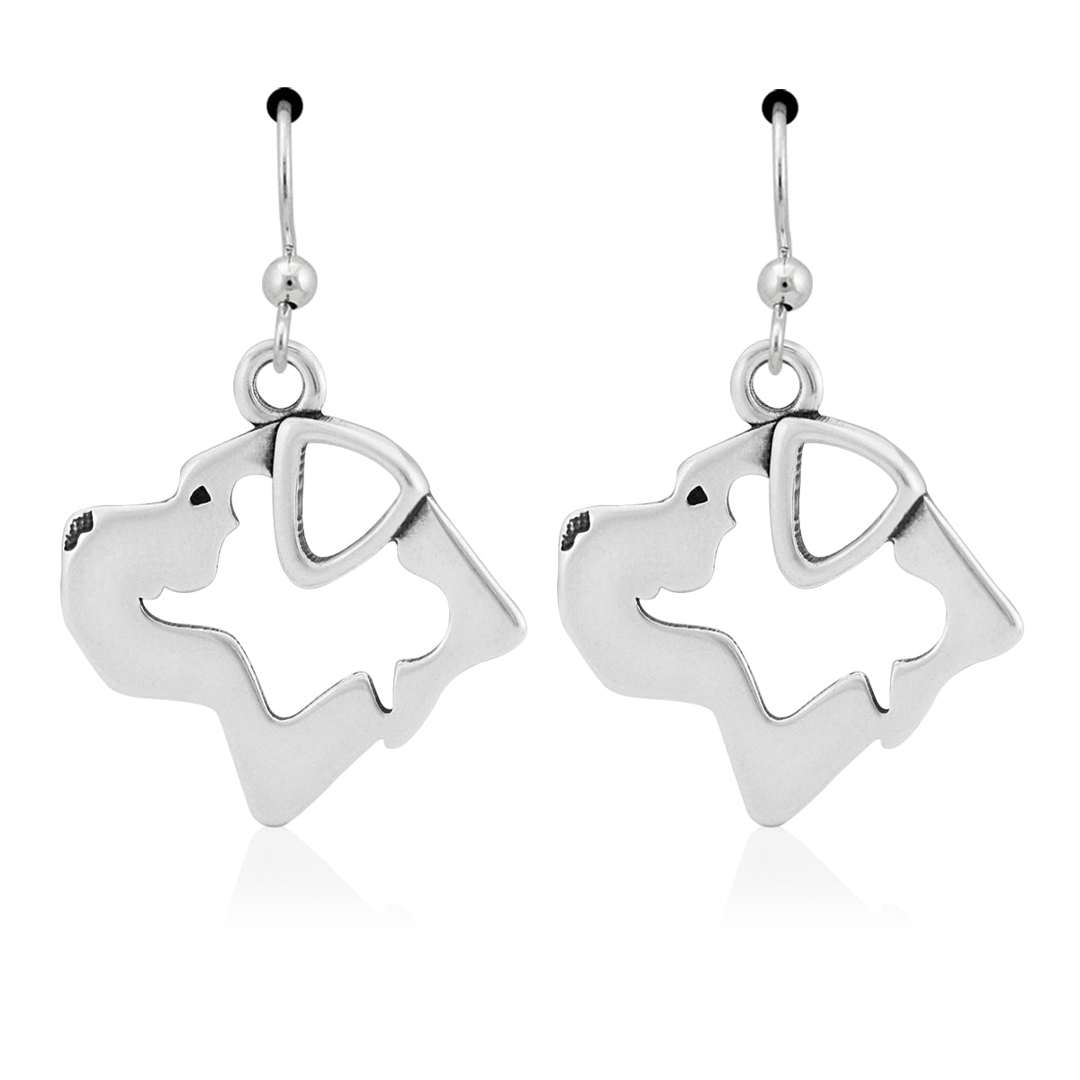 Cane Corso Earrings in Sterling Silver, Natural Ears