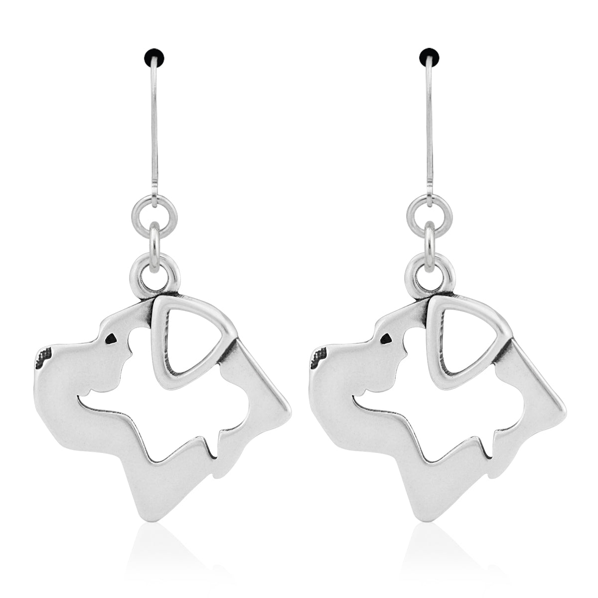 Cane Corso Earrings in Sterling Silver, Natural Ears