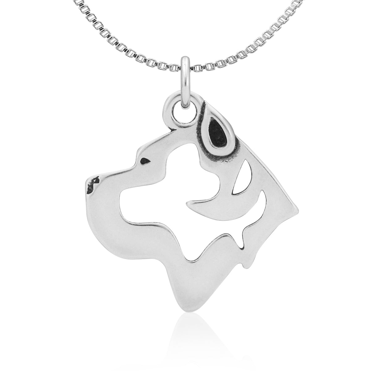 Cane Corso Necklace in Sterling Silver, Cropped Ears