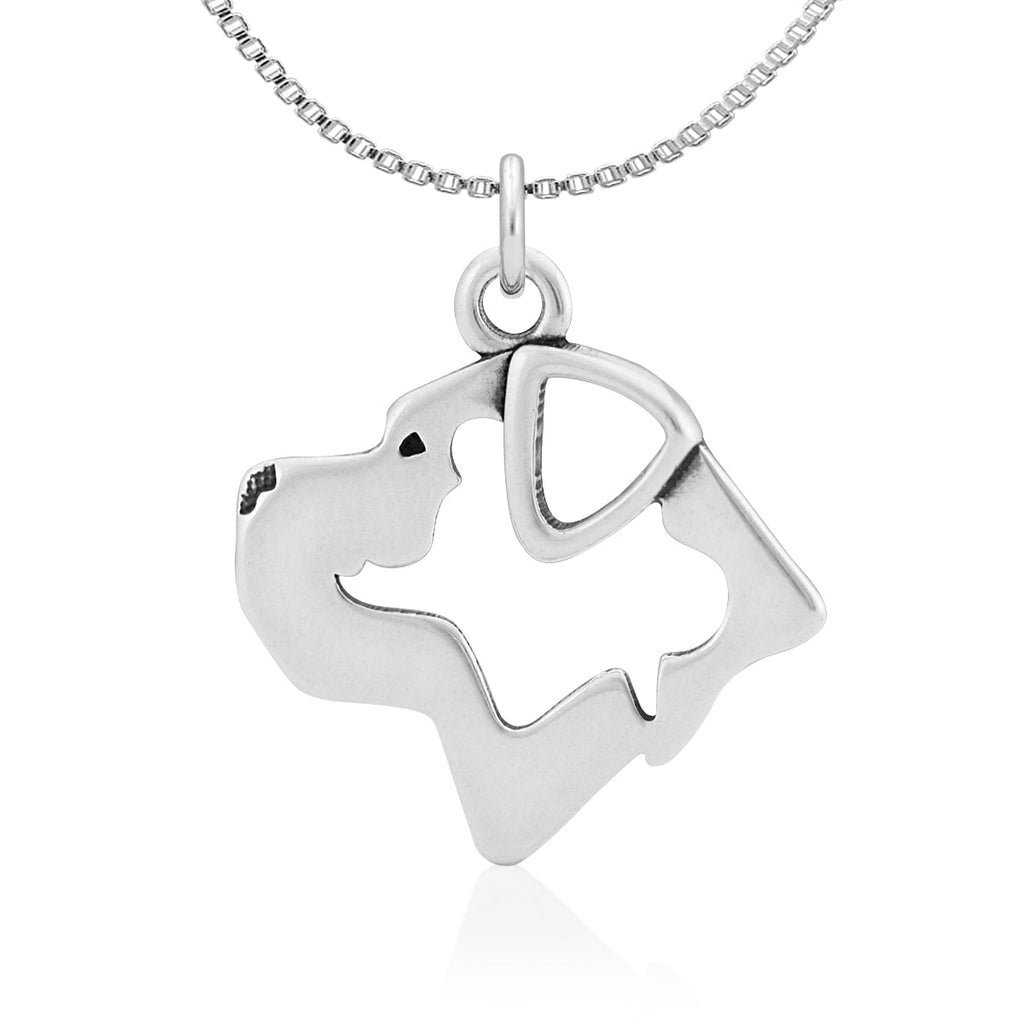Cane Corso Necklace in Sterling Silver, Natural Ears