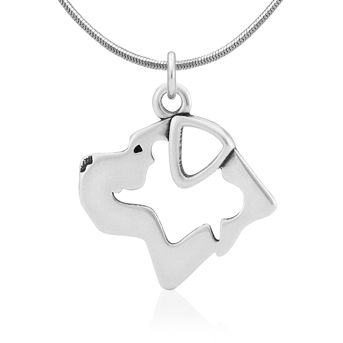 Cane Corso Necklace in Sterling Silver, Natural Ears