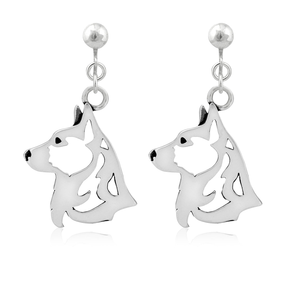 Cardigan Welsh Corgi Earrings in Sterling Silver