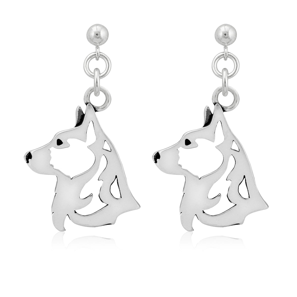Cardigan Welsh Corgi Earrings in Sterling Silver