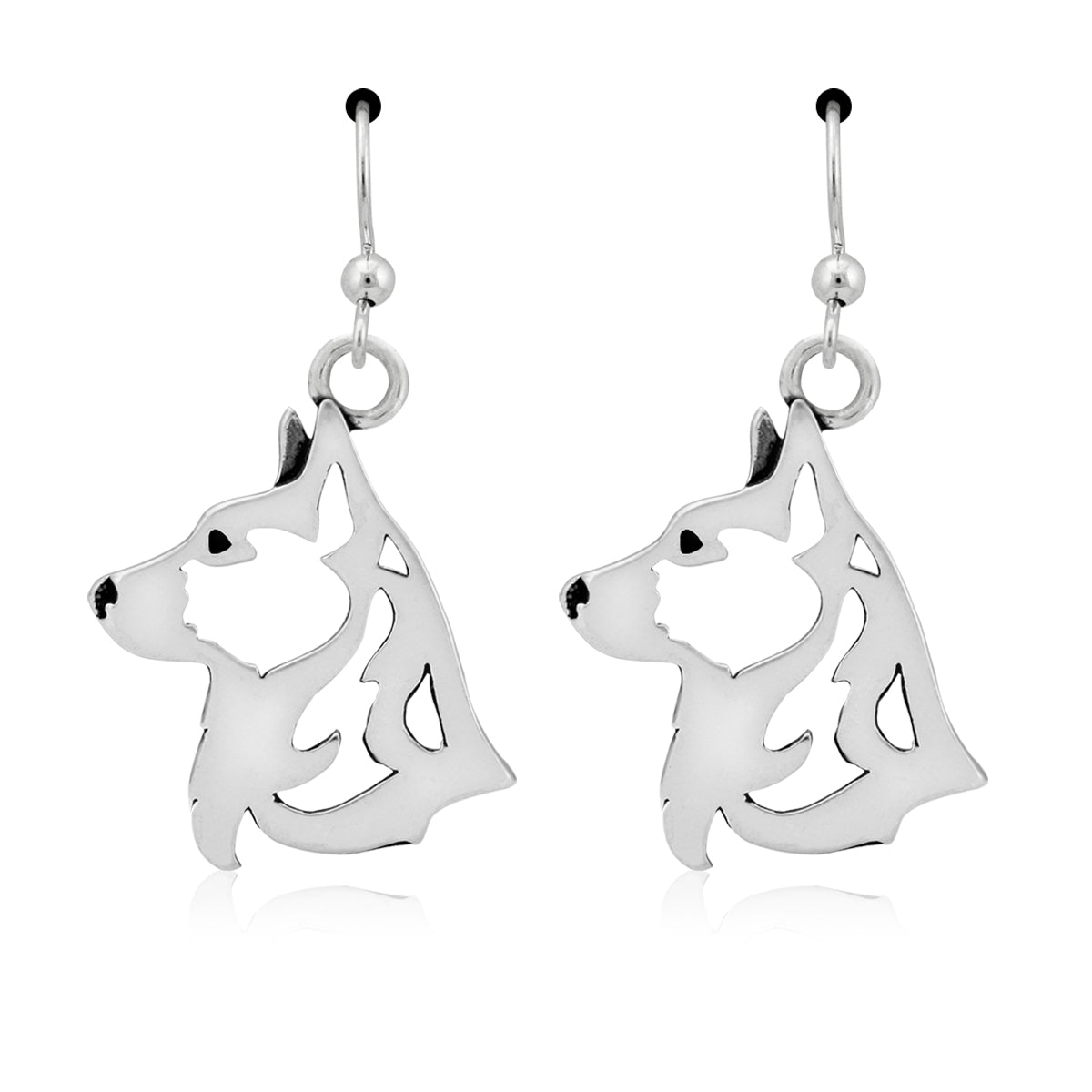 Cardigan Welsh Corgi Earrings in Sterling Silver