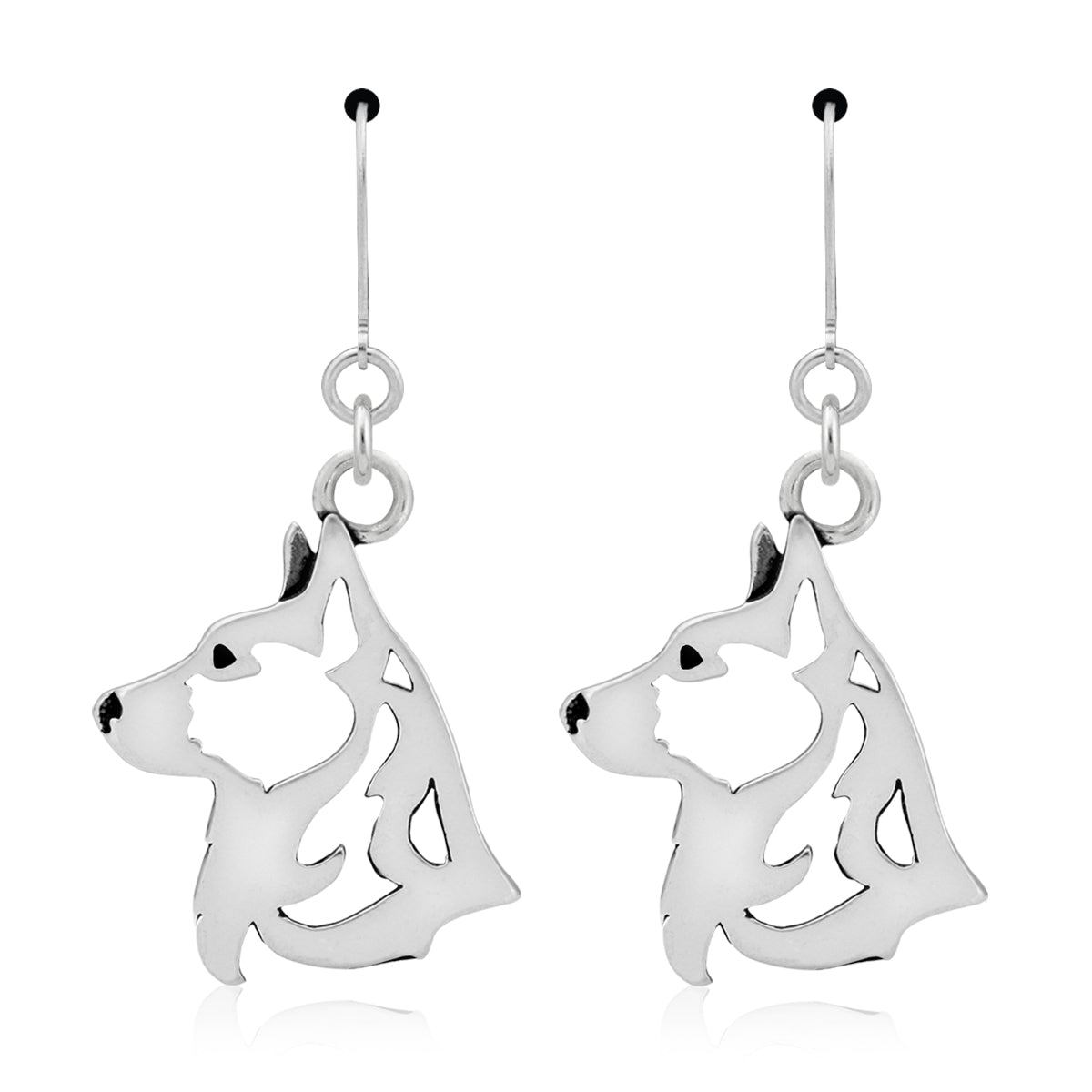 Cardigan Welsh Corgi Earrings in Sterling Silver