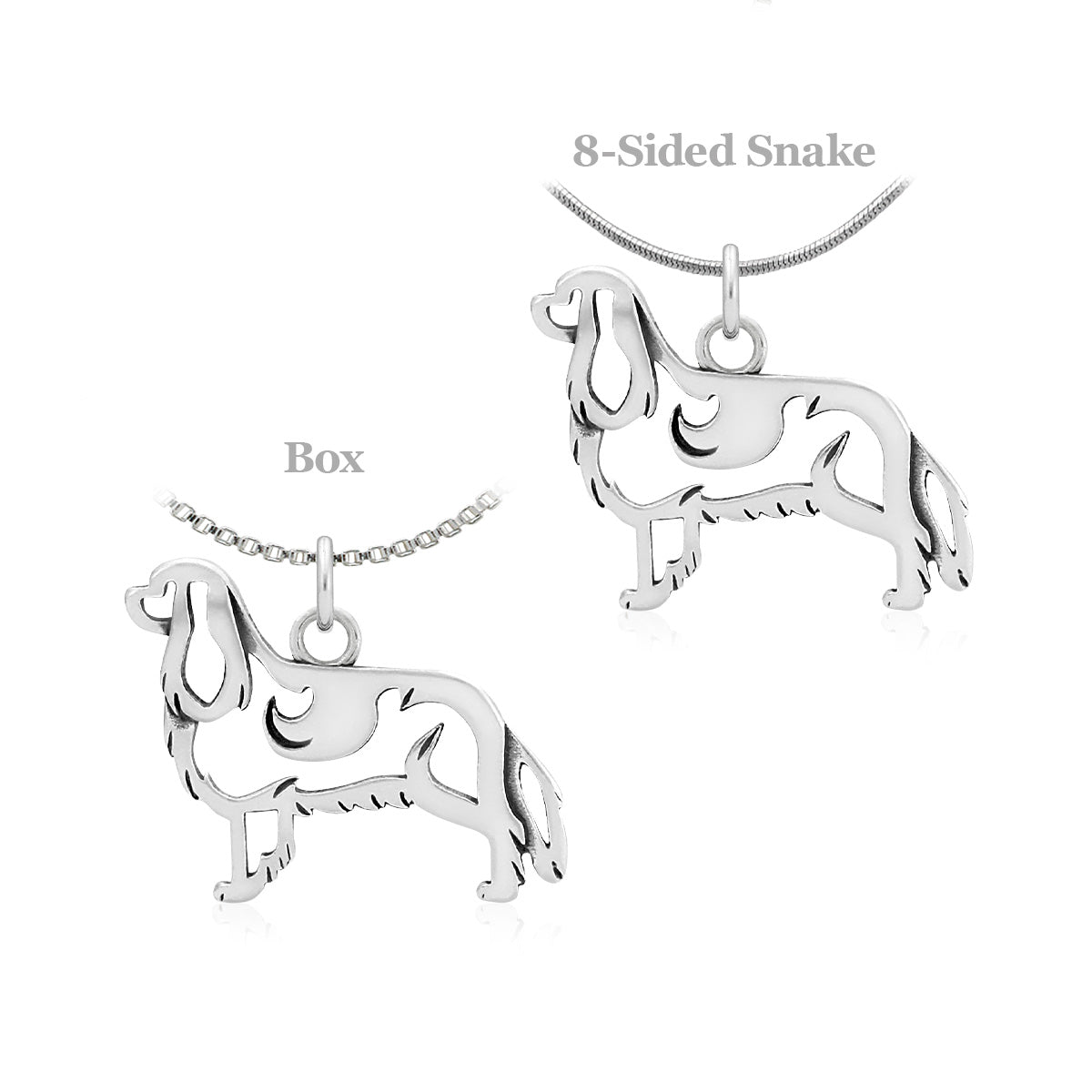 Sterling Silver Cavalier King Charles Spaniel Necklace Jewelry