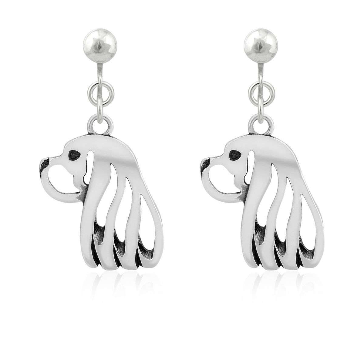 Cavalier King Charles Spaniel Earrings in Sterling Silver