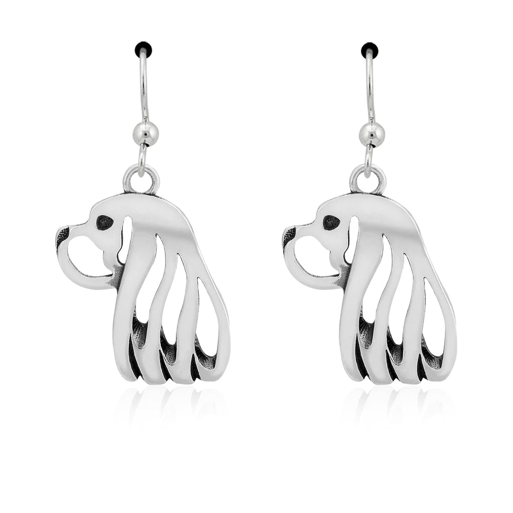 Cavalier King Charles Spaniel Earrings in Sterling Silver