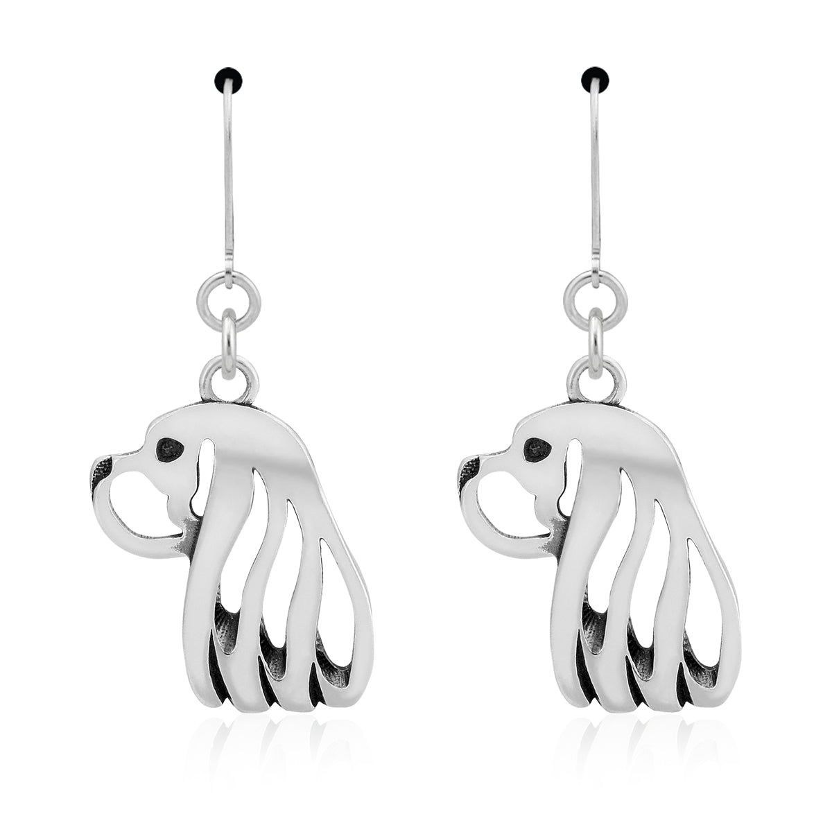 Cavalier King Charles Spaniel Earrings in Sterling Silver