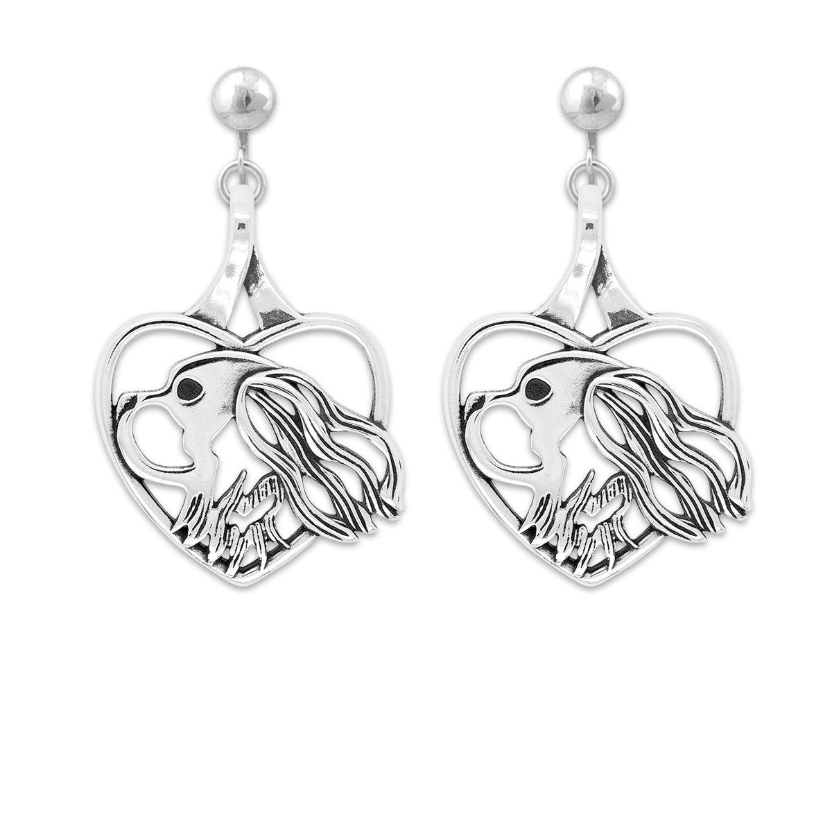 Cavalier King Charles Spaniel Heart Earrings