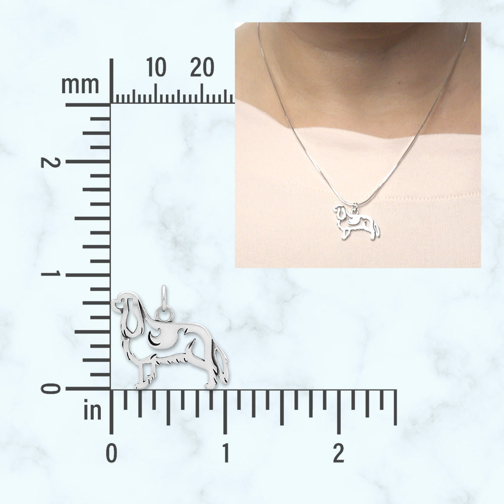Sterling Silver Cavalier King Charles Spaniel Necklace Jewelry