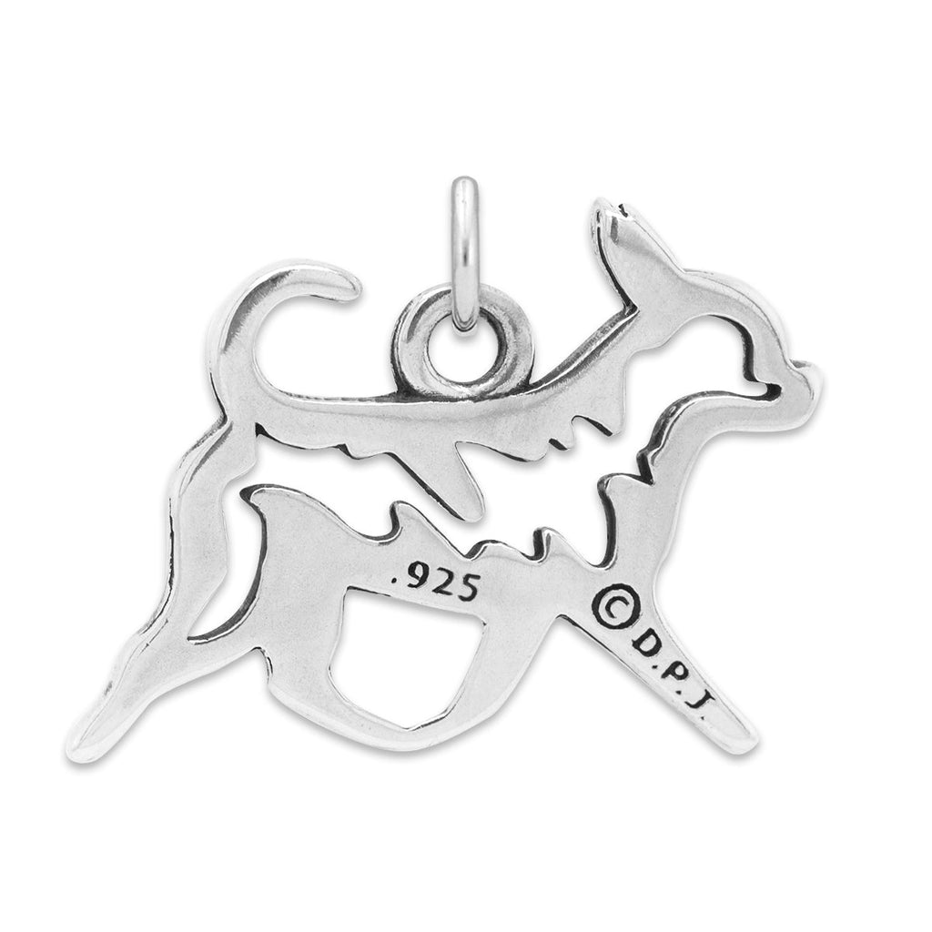 Sterling Silver Chihuahua Necklace Pendant, Smooth Coat