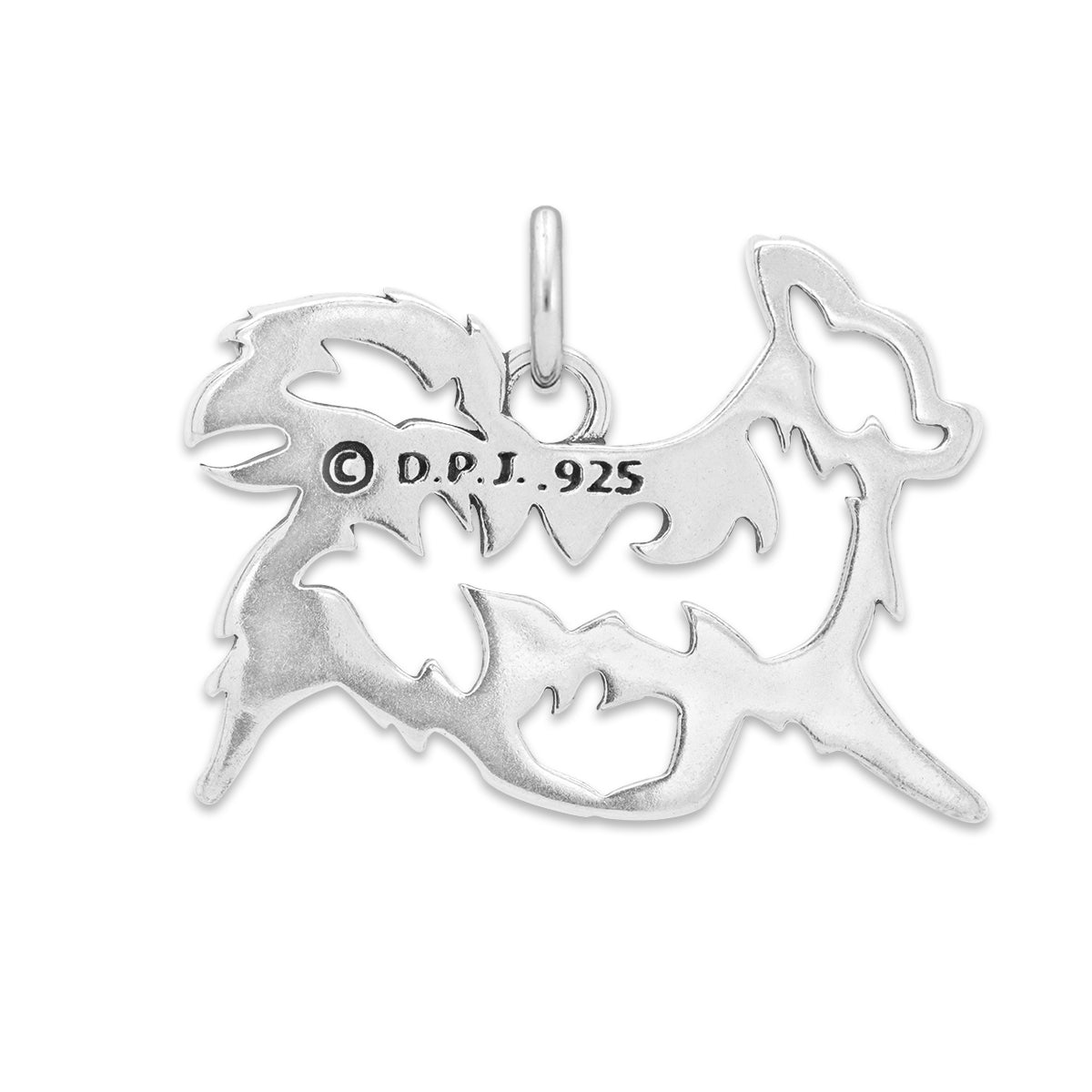 Sterling Silver Chihuahua Necklace Pendant, Longhaired