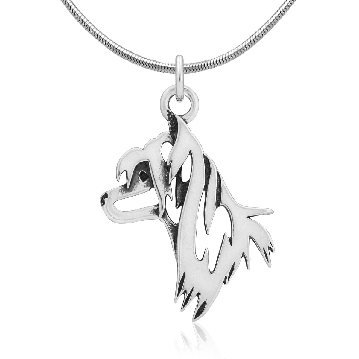 Chinese Crested Necklace in Sterling Silver