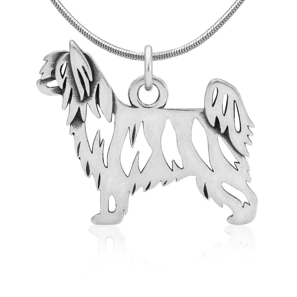 Sterling Silver Chinese Crested Necklace Jewelry, Powderpuff