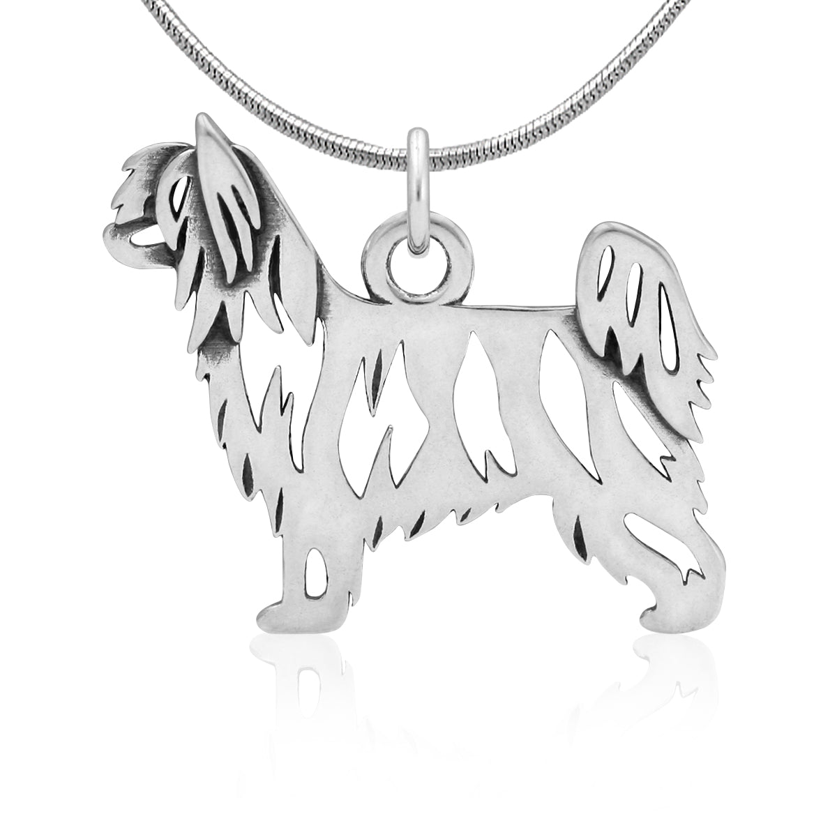 Sterling Silver Chinese Crested Necklace Jewelry, Powderpuff